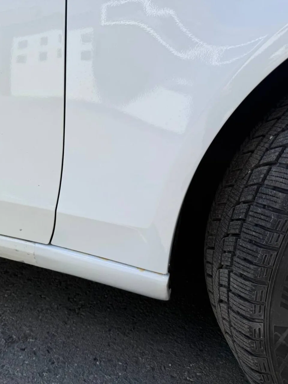 Vehicle panel after rust repair